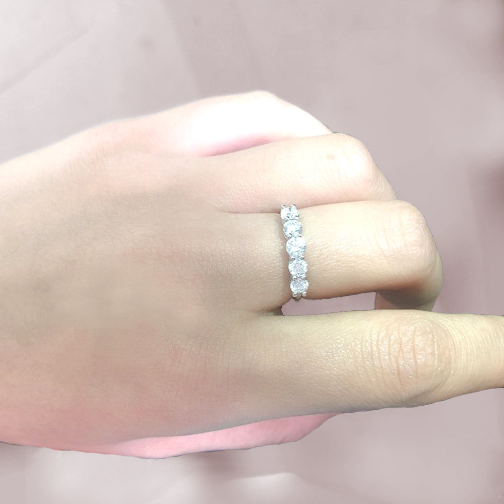 天然鑽石線戒50分14K金