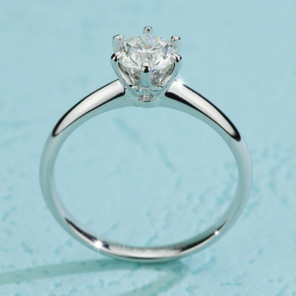 GIA 50分經典六爪鑲鑽戒