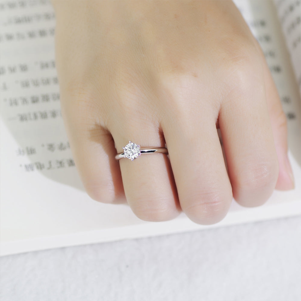 GIA 50分經典六爪鑲鑽戒