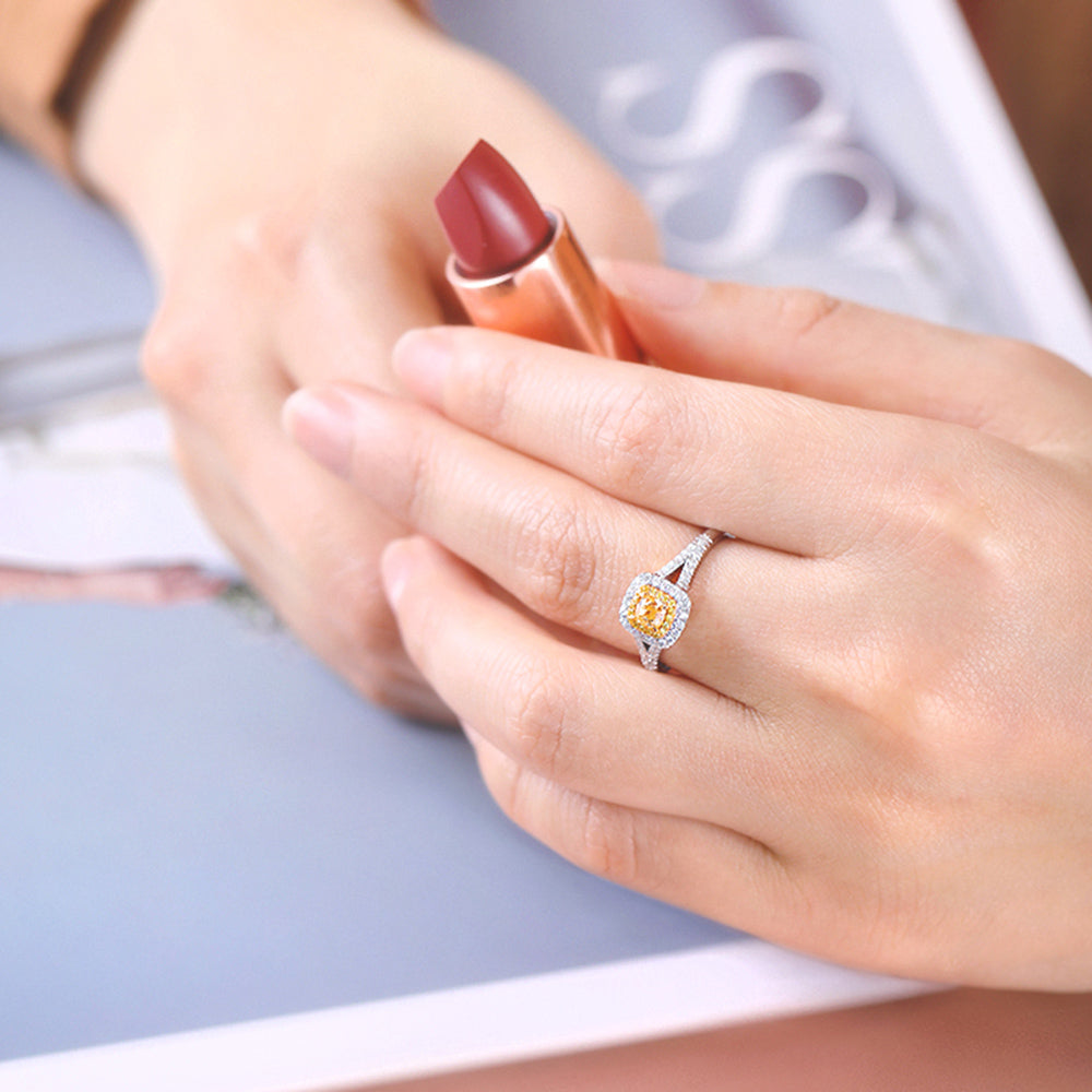 GIA 1克拉臻藏極致黃彩鑽戒