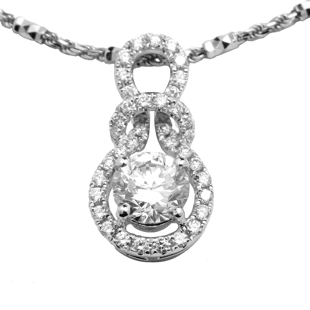 GIA 1克拉鉑金深情相擁鑽墜