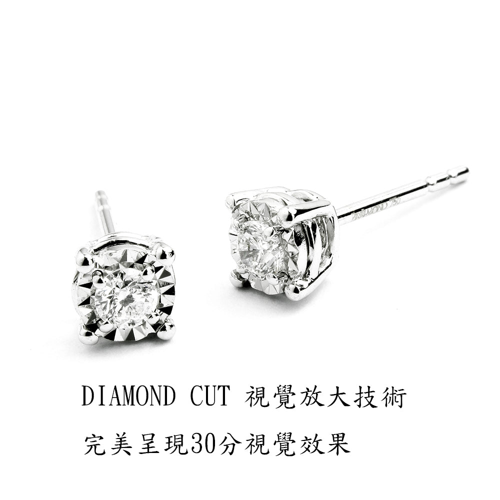 鑽石耳環20分18K金璀璨光芒