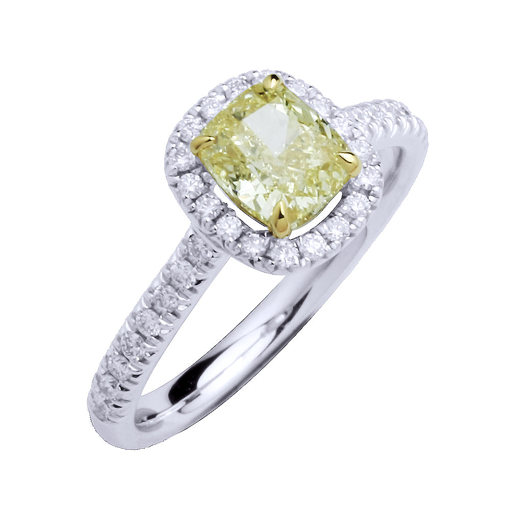 GIA 1克拉典藏優雅黃彩鑽戒