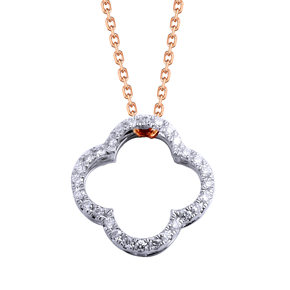 20分18K玫瑰金心中花真鑽墜