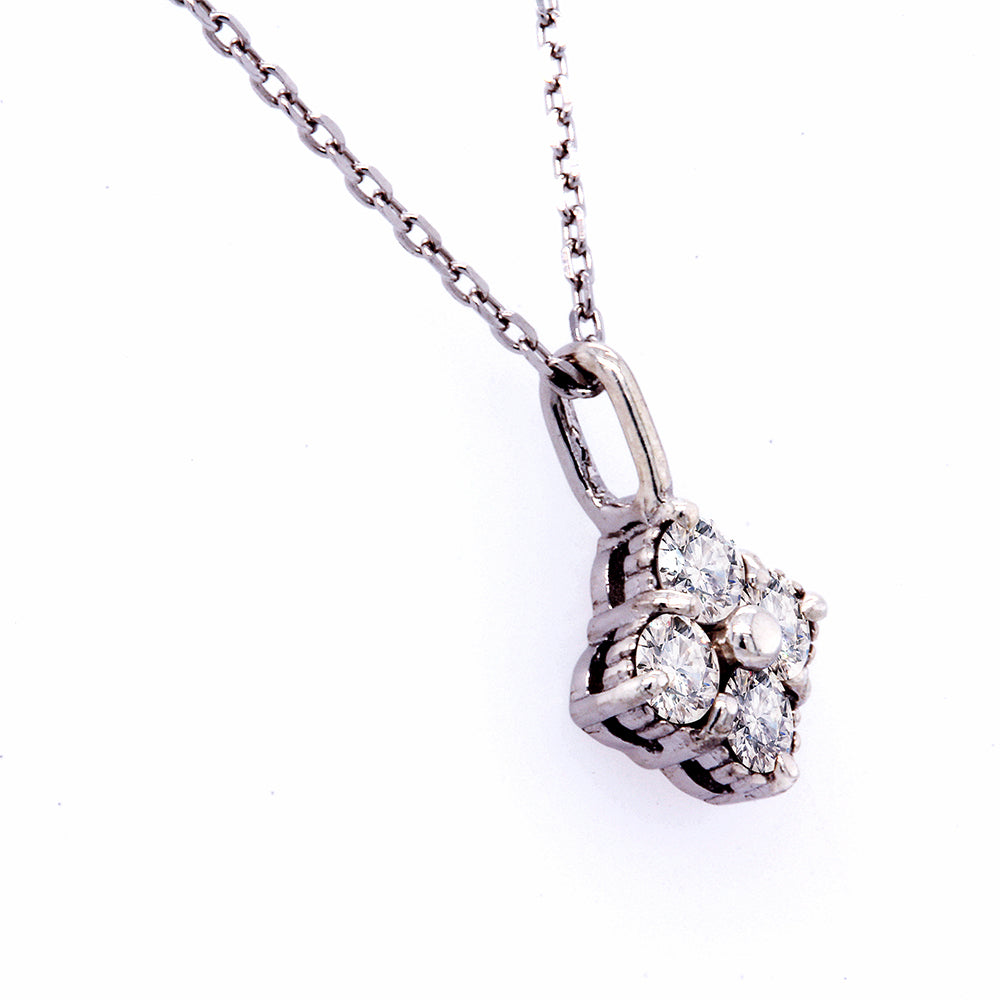 花型40分冰鑽925銀花型墜